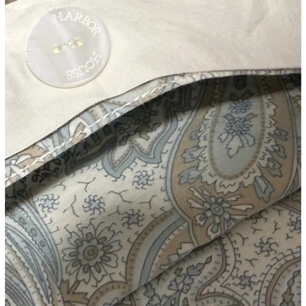 Harbor House Luxury Duvet Cover Set Twin Blue Beige Paisley Cotton Pillowcases